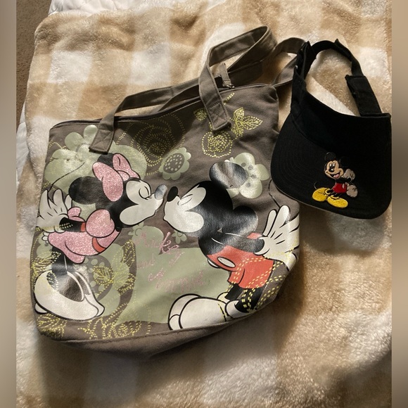 Mickey Mouse Other - Mickey Mouse bag & sun visor. Bag 14" x 14". Good condition
